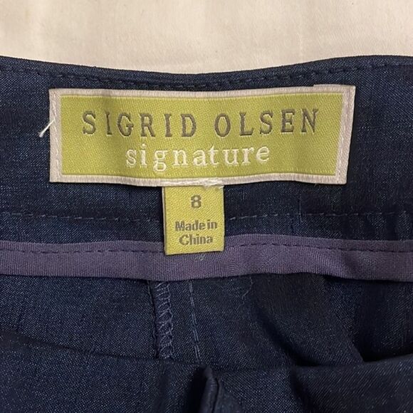 Sigrid Olsen Signature Navy Blue Pants Womens 8 NEW - Picture 2 of 15